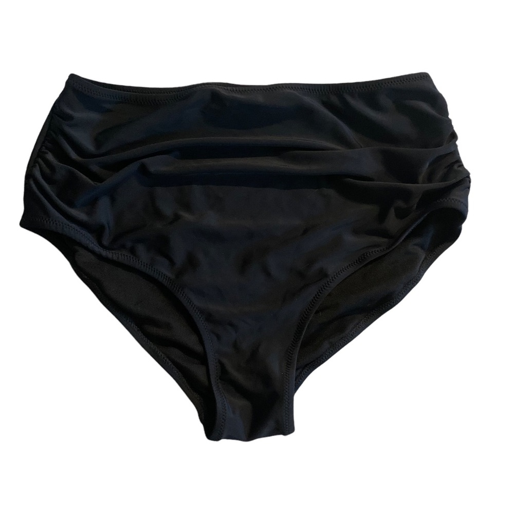 High waisted black bikini bottoms